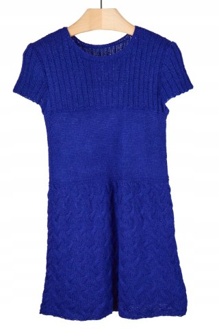 Zjawiskowa sukienka chabrowa rękodzieło - L