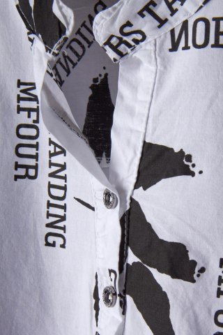 Zjawiskowa włoska luźna tunika print napisy - L/XL