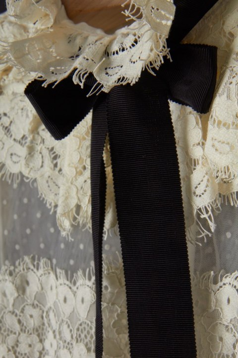 ANJA ROCK - cudna bluzka koszulowa koronki - S