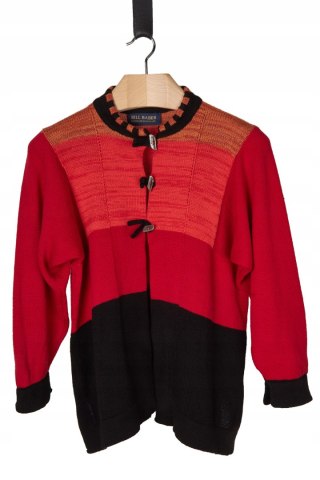 BILL BABER butikowa szkocka dzianina sweter wełniany luźny krój L/XL