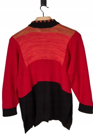 BILL BABER butikowa szkocka dzianina sweter wełniany luźny krój L/XL