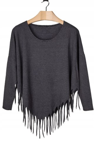 BORIS INDUSTRIES - wyszukana bluzka z frędzlami-XL