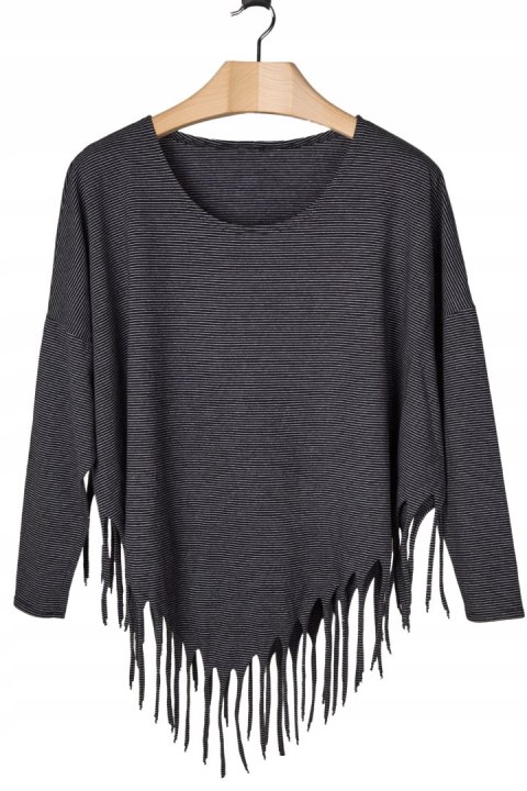 BORIS INDUSTRIES - wyszukana bluzka z frędzlami-XL