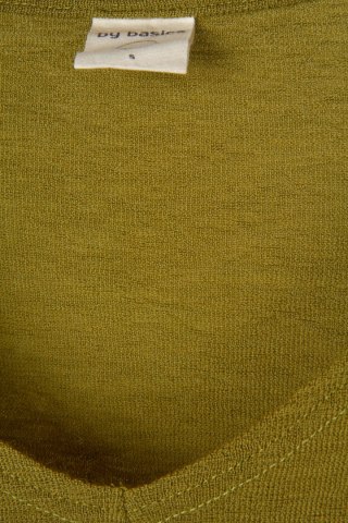 BY BASICS - niebiańsko mięciutki sweter wełna merynosa kolor oliwkowy - S/M