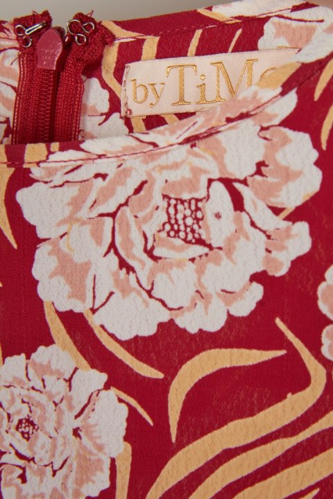 By TiMo - luksusowa bluzka wiskoza niespotykana czerwień pompejańska - S/M