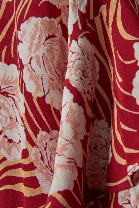 By TiMo - luksusowa bluzka wiskoza niespotykana czerwień pompejańska - S/M