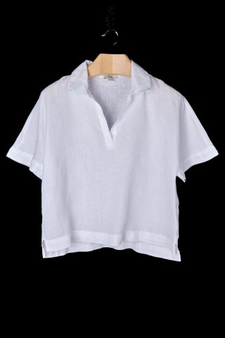 C&A bluzka koszulowa szlachetny len oversize śnieżna biel 40