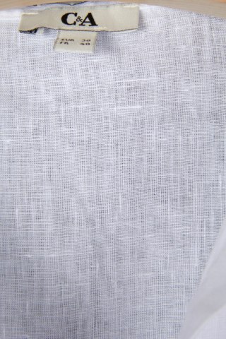 C&A bluzka koszulowa szlachetny len oversize śnieżna biel 40