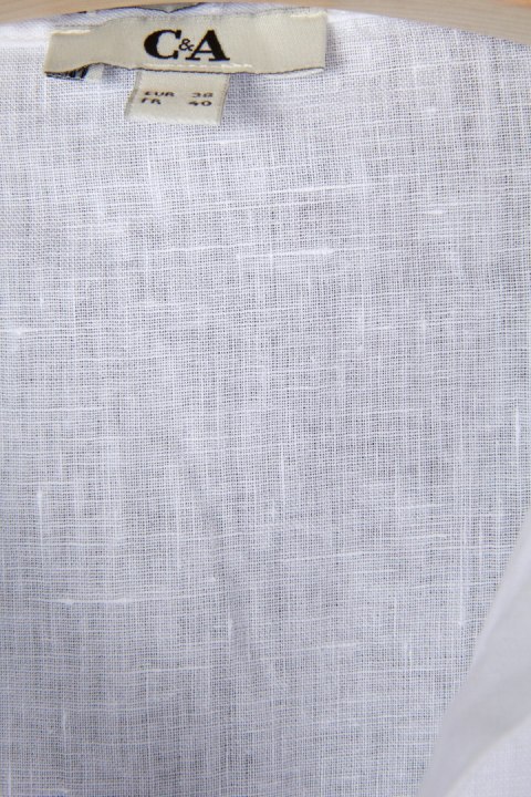 C&A bluzka koszulowa szlachetny len oversize śnieżna biel 40