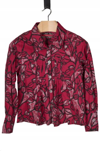 CARLA DU NORD - ciekawa bluzka rubinowy kolor bawełna - 40