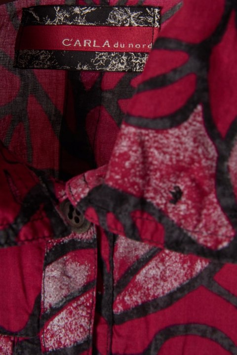 CARLA DU NORD - ciekawa bluzka rubinowy kolor bawełna - 40