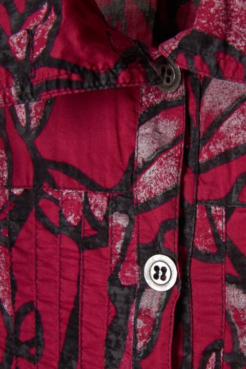 CARLA DU NORD - ciekawa bluzka rubinowy kolor bawełna - 40