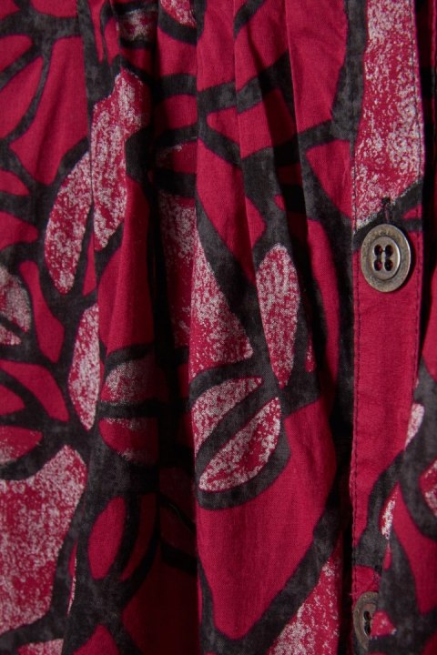 CARLA DU NORD - ciekawa bluzka rubinowy kolor bawełna - 40