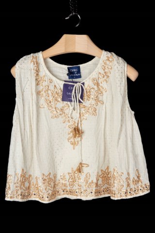 CHIC by TANTRA delikatna hiszpańska bluzka zdobiona warstwowa L