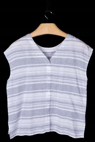 CYNTHIA ROWLEY - luźna bluzka szlachetny mięciutki len - L