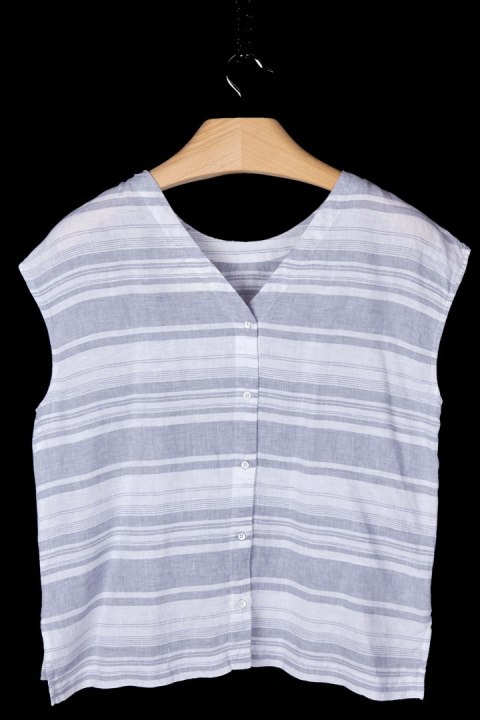 CYNTHIA ROWLEY - luźna bluzka szlachetny mięciutki len - L