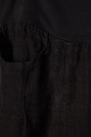 Delikatna włoska spódnica szlachetny len z kieszonkami - L