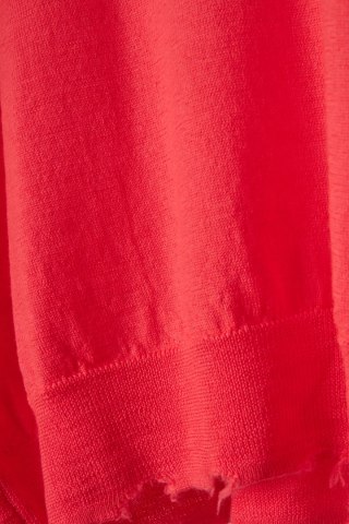 FROGBOX - niesamowicie mięciutki sweter wełna czerwień neonowa - L