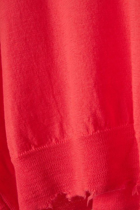 FROGBOX - niesamowicie mięciutki sweter wełna czerwień neonowa - L