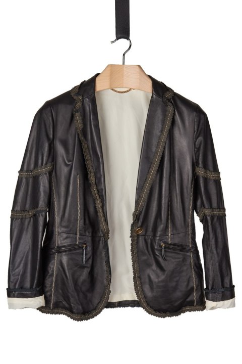 GALLOTTI -niebanalna włoska marynarka skórzana -40