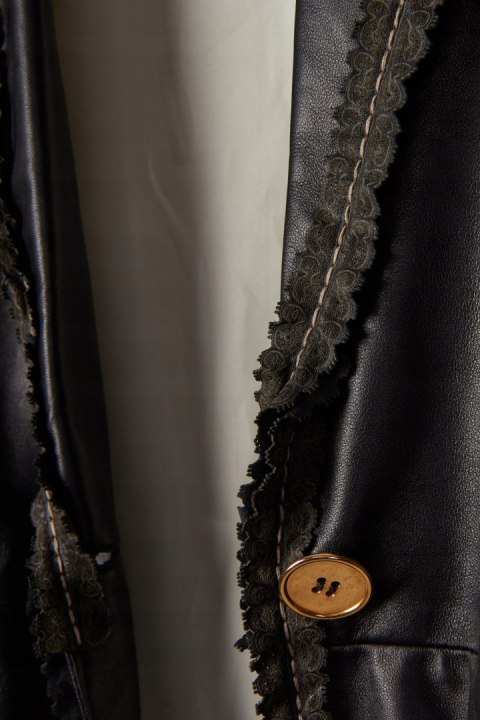 GALLOTTI -niebanalna włoska marynarka skórzana -40