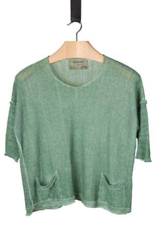 GRIZAS -niespotykana bluzka lniana szałwiowa - S/M