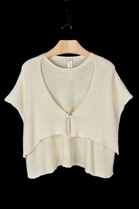 HEWLETT - nietuzinkowy angielski mięciutki sweter bawełna wełna - S/M