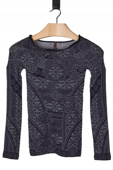 HIGH TECH ciekawa luksusowa bluzka ażurowa S