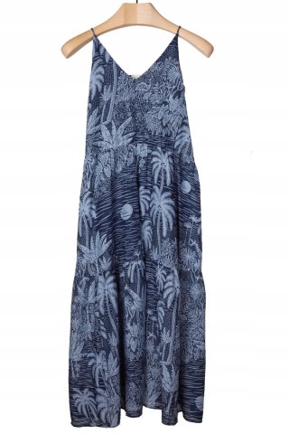 H&M - śliczna maxi sukienka palmy-XS