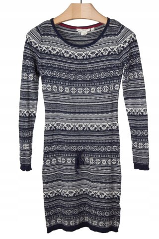 H&M - sukienka dzianina norweskie wzory - S