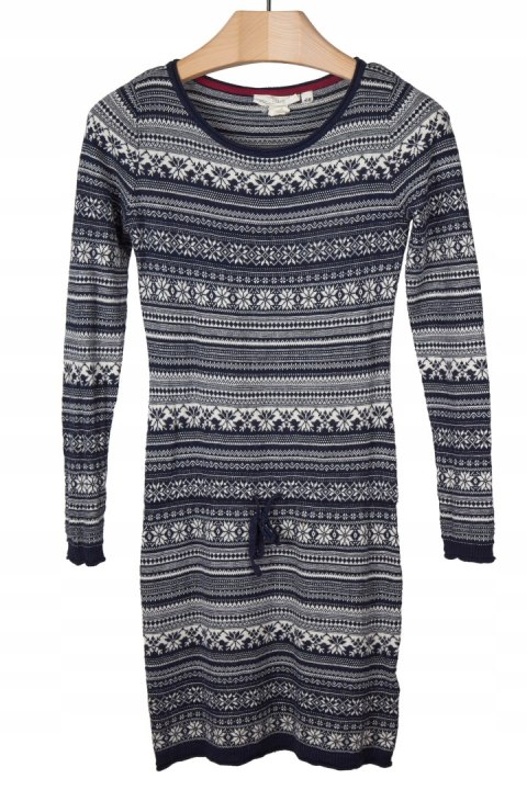 H&M - sukienka dzianina norweskie wzory - S