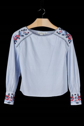 H&M -zjawiskowa bluzka modne kwiaty haft -XS/S