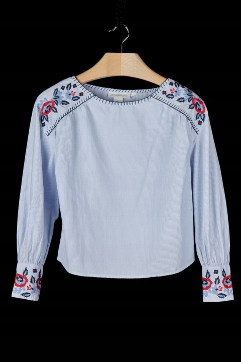 H&M -zjawiskowa bluzka modne kwiaty haft -XS/S