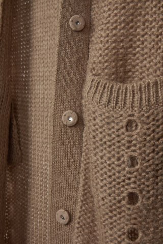 HUMANOID - holenderski sweter kardigan kolor camel - S/M