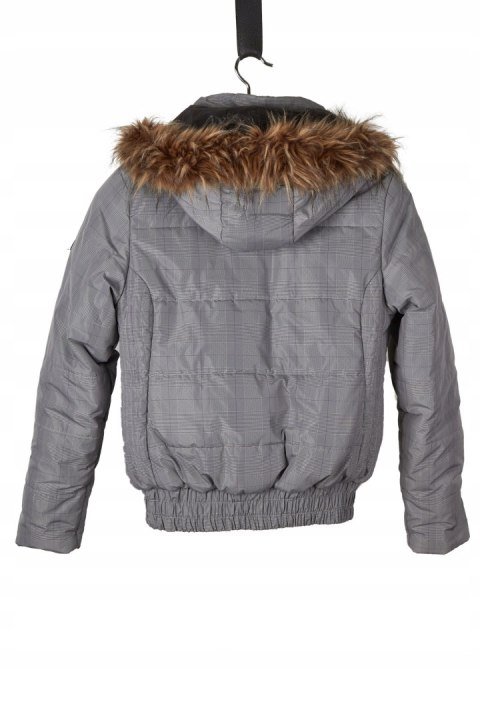 IGUANA -ciepła kurtka futrzany kaptur bomberka- 36