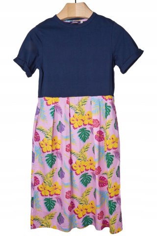 J.WON LONDON niesamowita luksusowa luźna sukienka motyw liści S