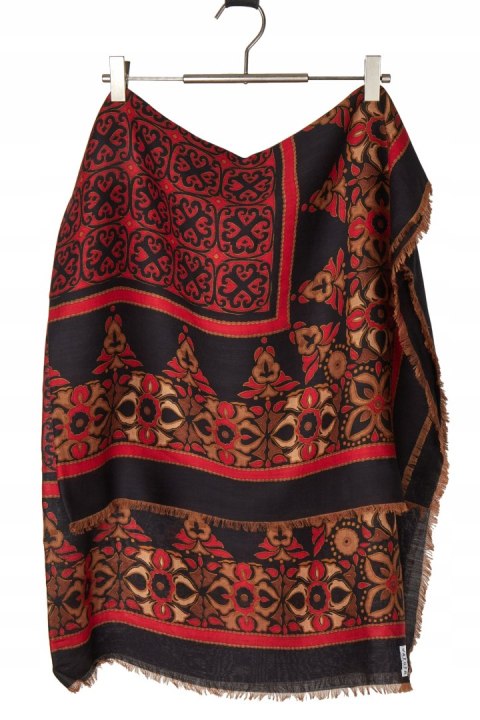 JAEGER ogromna leciutka jak chmurka chusta wełniana piękne wzory