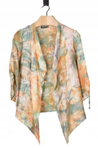 KASBAH niesamowicie mięciutka bluzka narzutka len pastelowe kolory M