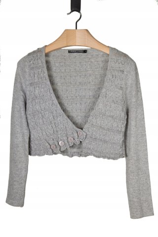 LAUREN VIDAL - wyszukany sweter bolerko piękny splot - M