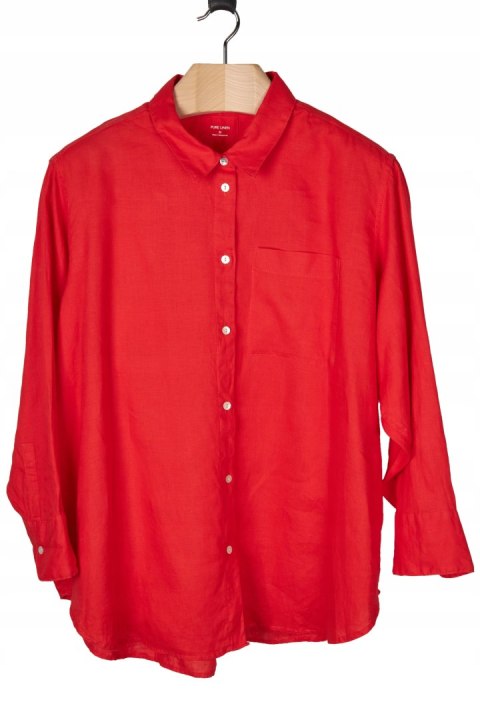 MARKS&SPENCER - cudna bluzka koszulowa czerwień makowa - 48