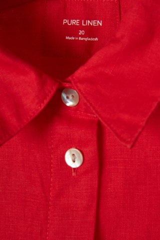 MARKS&SPENCER - cudna bluzka koszulowa czerwień makowa - 48