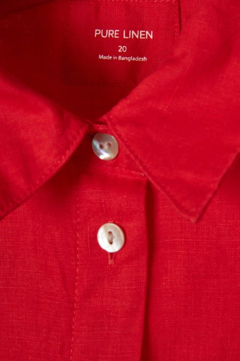 MARKS&SPENCER - cudna bluzka koszulowa czerwień makowa - 48