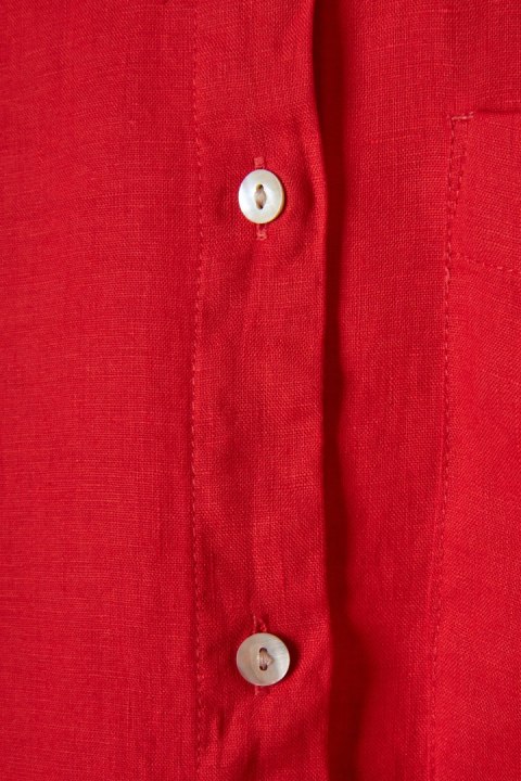 MARKS&SPENCER - cudna bluzka koszulowa czerwień makowa - 48