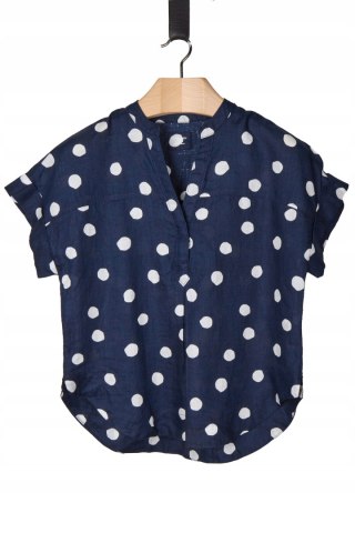 MARKS&SPENCER wyszukana bluzka koszulowa mięciutki len w grochy 38