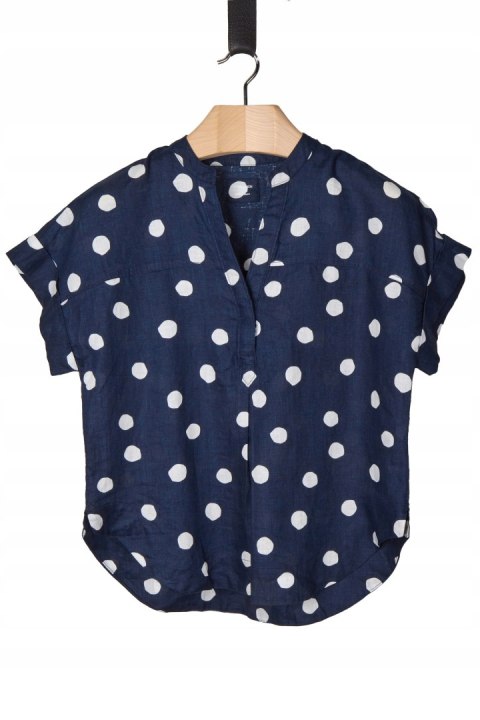 MARKS&SPENCER wyszukana bluzka koszulowa mięciutki len w grochy 38