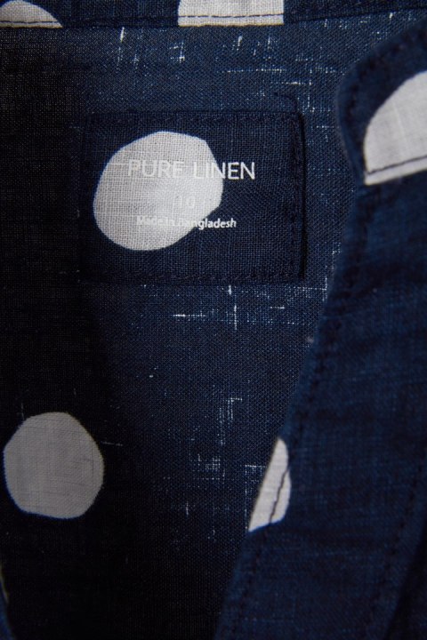 MARKS&SPENCER wyszukana bluzka koszulowa mięciutki len w grochy 38