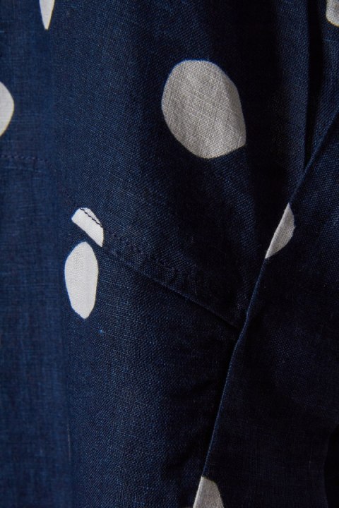 MARKS&SPENCER wyszukana bluzka koszulowa mięciutki len w grochy 38