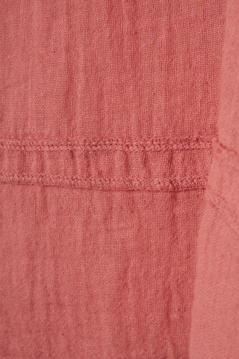 Mięciutka włoska bluzka len bawełna piękny łososiowy kolor luźny krój XL