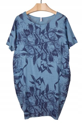 Mięciutka włoska sukienka bawełna piękny kolor - L