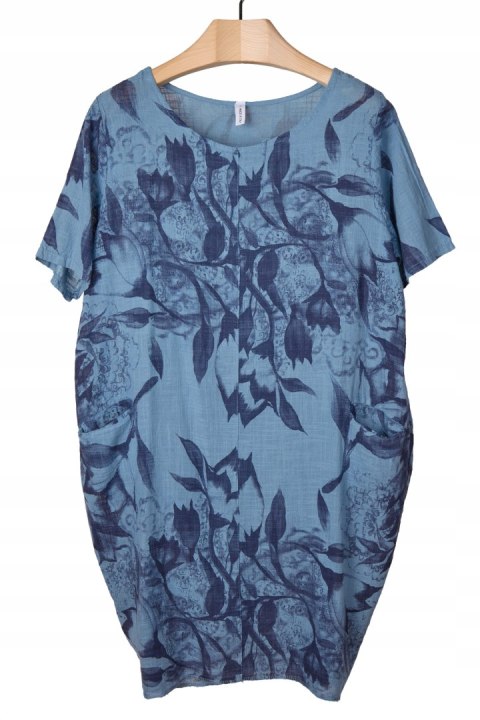 Mięciutka włoska sukienka bawełna piękny kolor - L